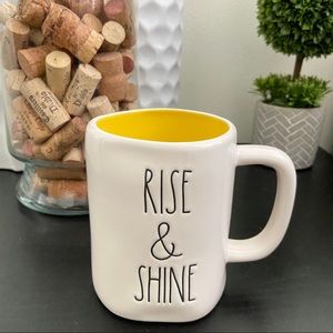 Rae Dunn ‘RISE & SHINE’ Mug Yellow Inside